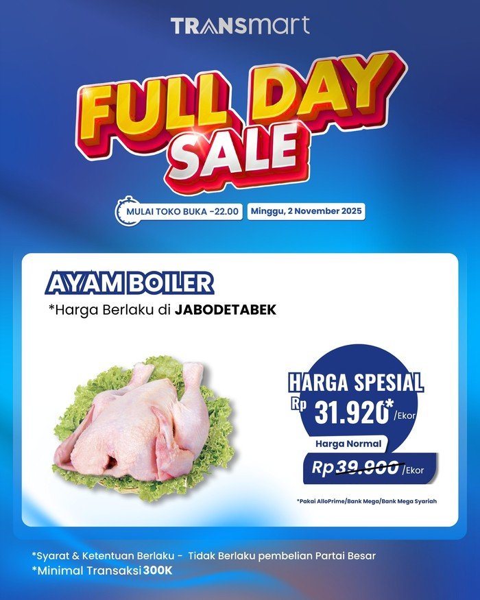 Ayam Broiler Banting Harga di Transmart Full Day Sale! - Update 1