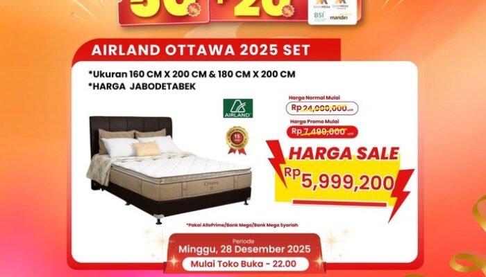 Transmart Full Day Sale! Dapatkan Diskon Gila Tempat Tidur Airland