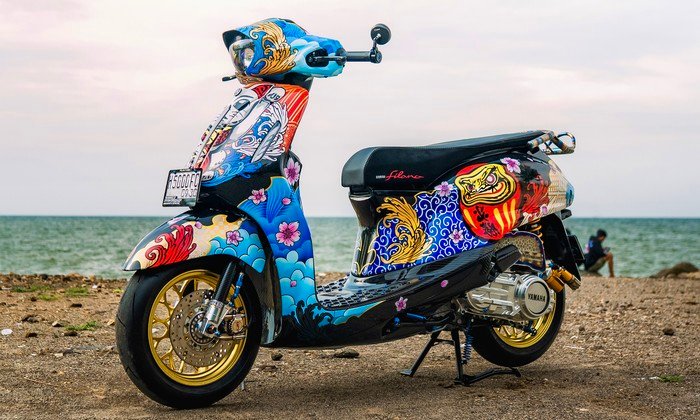 **Modifikasi Yamaha Grand Filano Tema Jepang: Konsep Sporty dengan Sentuhan Budaya**