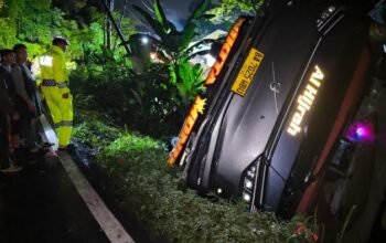 Bus Terperosok ke Jurang di Lahat Sumsel, Polisi Langsung Evakuasi – Update 1