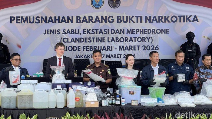 Dari Sabu hingga Party Drug, BNN Musnahkan 34,2 Kg Narkoba sindikat Rusia!